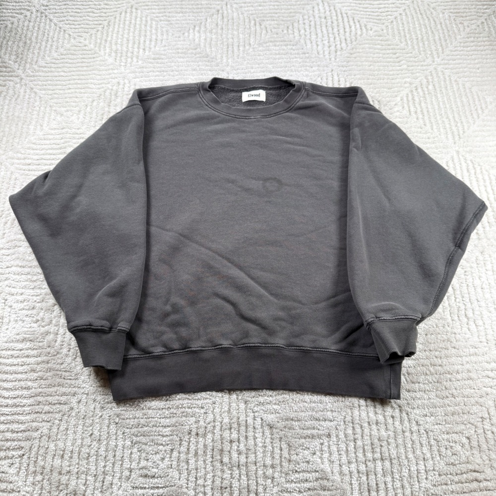 Elwood Core Crewneck Sweatshirt Men S Grey Goth Boxy Streetwear Grunge Oversized